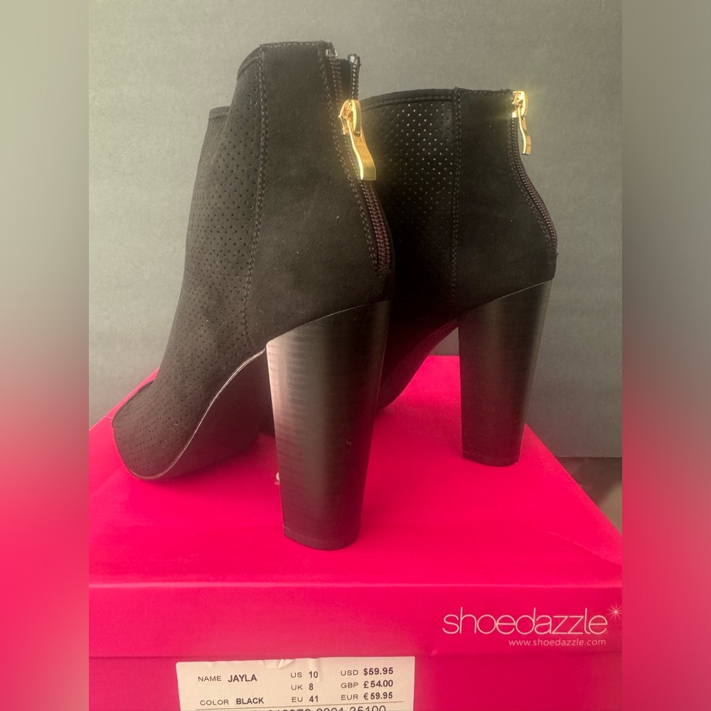 ShoeDazzle Booties Jayla Black Size 10